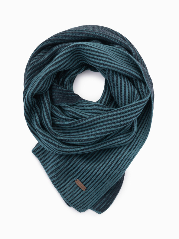 Ombre Clothing Gestrickter zweifarbig gestreifter Herrenschal dunkelblau Ombre Clothing
