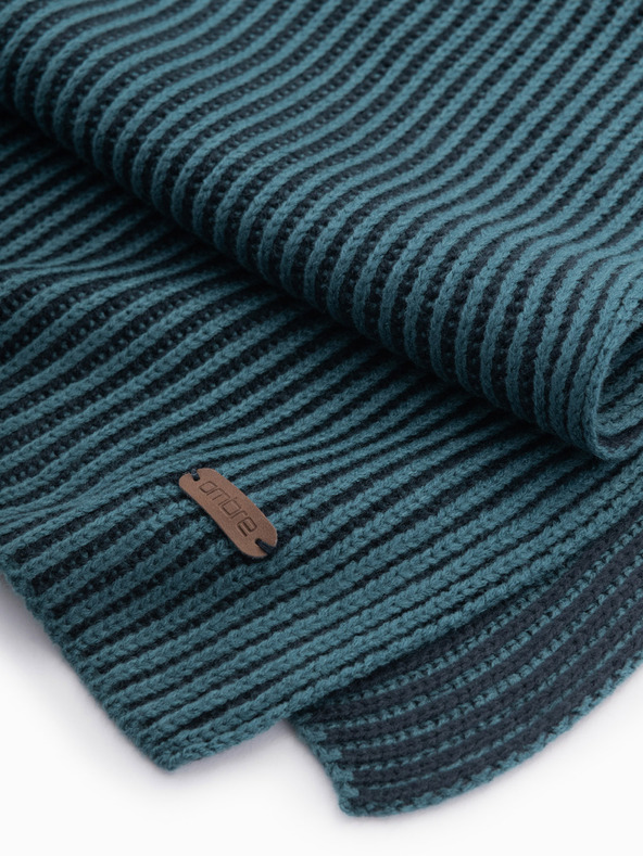 Ombre Clothing Gestrickter zweifarbig gestreifter Herrenschal dunkelblau Ombre Clothing