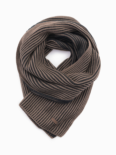 Ombre Clothing Herren-Strickschal mit zweifarbigen Streifen braun und schwarz Ombre Clothing