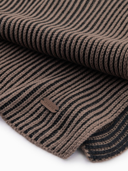 Ombre Clothing Herren-Strickschal mit zweifarbigen Streifen braun und schwarz Ombre Clothing