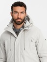 Ombre Clothing Lange klassische Herren-Parka-Jacke creme Ombre Clothing