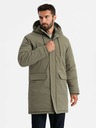 Ombre Clothing Klassische lange Herren-Parka-Jacke oliv Ombre Clothing