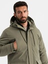 Ombre Clothing Klassische lange Herren-Parka-Jacke oliv Ombre Clothing