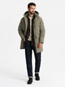 Ombre Clothing Klassische lange Herren-Parka-Jacke oliv Ombre Clothing
