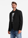 Ombre Clothing Herrenjacke mit hohem Kragen und Kapuze schwarz Ombre Clothing