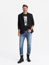 Ombre Clothing Herrenjacke mit hohem Kragen und Kapuze schwarz Ombre Clothing