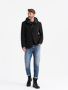 Ombre Clothing Herrenjacke mit hohem Kragen und Kapuze schwarz Ombre Clothing