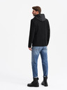 Ombre Clothing Herrenjacke mit hohem Kragen und Kapuze schwarz Ombre Clothing
