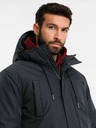 Ombre Clothing Klassische lange Herren-Parka-Jacke schwarz Ombre Clothing