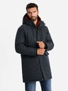 Ombre Clothing Klassische lange Herren-Parka-Jacke schwarz Ombre Clothing