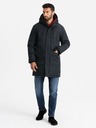 Ombre Clothing Klassische lange Herren-Parka-Jacke schwarz Ombre Clothing
