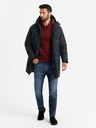 Ombre Clothing Klassische lange Herren-Parka-Jacke schwarz Ombre Clothing