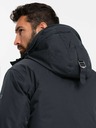 Ombre Clothing Klassische lange Herren-Parka-Jacke schwarz Ombre Clothing