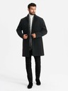 Ombre Clothing Herrenmantel mit hohem Kragen und asymmetrischem Verschluss schwarz Ombre Clothing