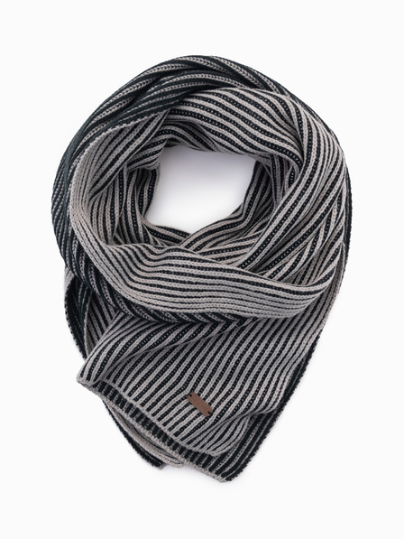 Ombre Clothing Herren-Strickschal mit zweifarbigen Streifen grau und schwarz Ombre Clothing