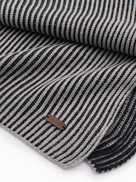 Ombre Clothing Herren-Strickschal mit zweifarbigen Streifen grau und schwarz Ombre Clothing