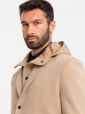 Ombre Clothing Herrenjacke mit hohem Kragen und Kapuze Hellbraun Ombre Kleidung