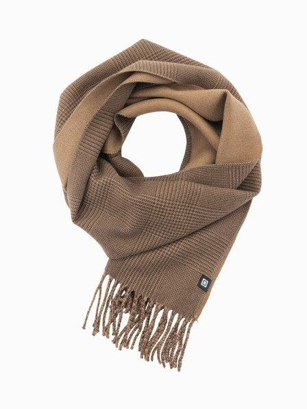 Ombre Clothing Herren Wendetuch mit Fransen braun und beige Ombre Kleidung