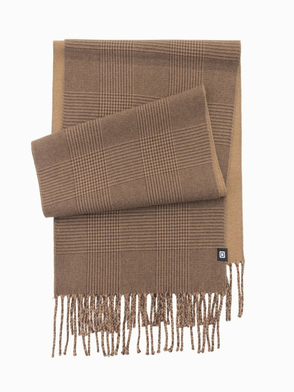 Ombre Clothing Herren Wendetuch mit Fransen braun und beige Ombre Kleidung