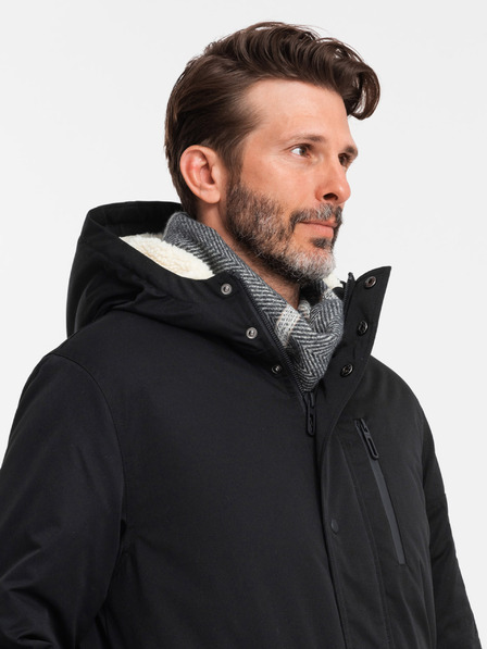 Ombre Clothing Lange Parka-Jacke für Herren Ombre Clothing