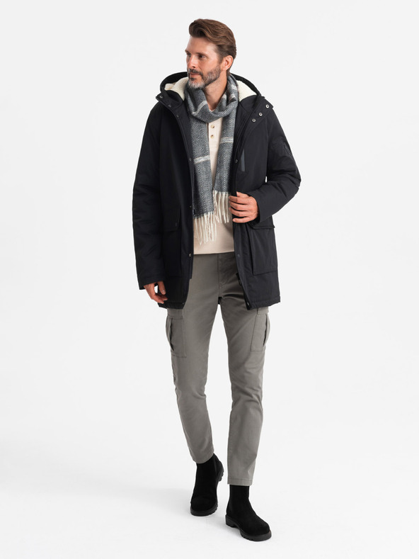 Ombre Clothing Lange Parka-Jacke für Herren Ombre Clothing
