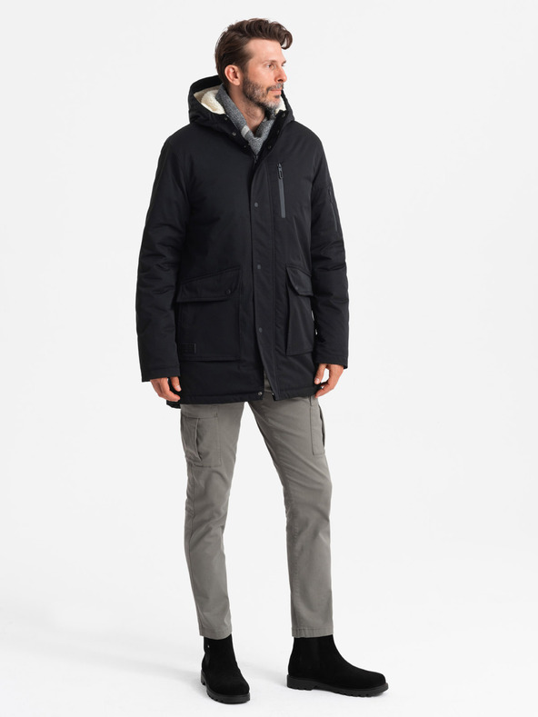 Ombre Clothing Lange Parka-Jacke für Herren Ombre Clothing