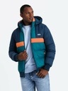 Ombre Clothing Herren-Retro-Sportjacke in Dunkelblau und Orange Ombre Clothing