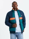 Ombre Clothing Herren-Retro-Sportjacke in Dunkelblau und Orange Ombre Clothing