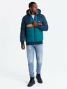 Ombre Clothing Herren-Retro-Sportjacke in Dunkelblau und Orange Ombre Clothing