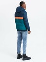 Ombre Clothing Herren-Retro-Sportjacke in Dunkelblau und Orange Ombre Clothing