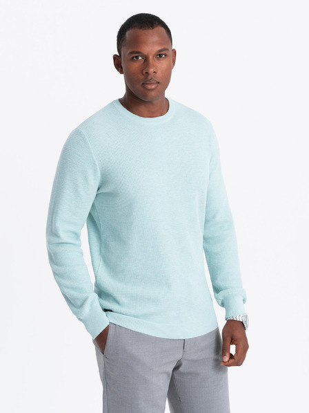 Ombre Clothing Herren Melange Strukturierter Strickpullover Mint Ombre Kleidung