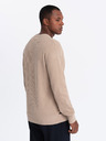 Ombre Clothing Herren Melange strukturierter Strickpullover sand Ombre Kleidung