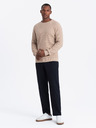 Ombre Clothing Herren Melange strukturierter Strickpullover sand Ombre Kleidung