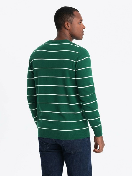 Ombre Clothing Herren Pullover mit Querstreifen grün Ombre Clothing