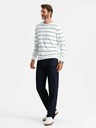 Ombre Clothing Herren Casual Pullover mit horizontalen Streifen Creme Ombre Kleidung