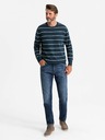 Ombre Clothing Herren Freizeitpullover mit Querstreifen dunkelblau Ombre Clothing