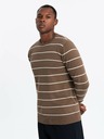 Ombre Clothing Herren Pullover mit horizontalen Streifen braun Ombre Clothing