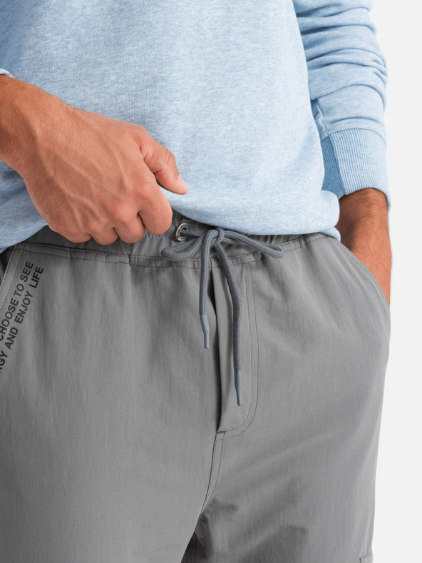 Ombre Clothing Herren-Jogginghose mit Taschen und Aufdruck grau Ombre Kleidung