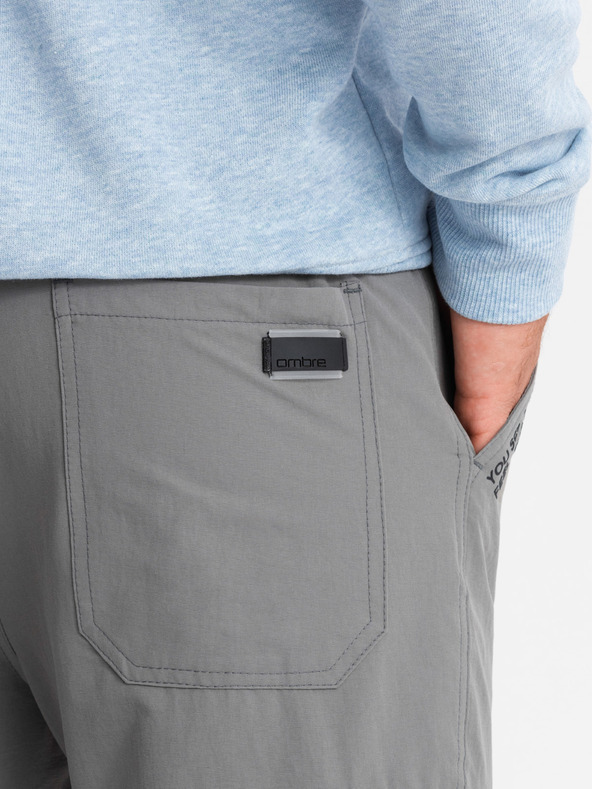 Ombre Clothing Herren-Jogginghose mit Taschen und Aufdruck grau Ombre Kleidung