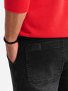 Ombre Clothing Herren-Jeans-Trainingshose mit asymmetrischen Nähten schwarz Ombre Clothing