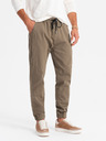 Ombre Clothing Herren Strick-Sweatpants mit Bundfalten dunkelbraun Ombre Clothing