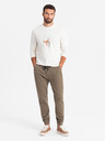 Ombre Clothing Herren Strick-Sweatpants mit Bundfalten dunkelbraun Ombre Clothing