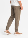 Ombre Clothing Herren Strick-Sweatpants mit Bundfalten dunkelbraun Ombre Clothing