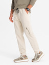Ombre Clothing Herren Strick-Sweatpants mit Cargotaschen creme Ombre Clothing