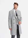 Ombre Clothing Eleganter Herren-Doppelreihermantel grau Ombre Clothing