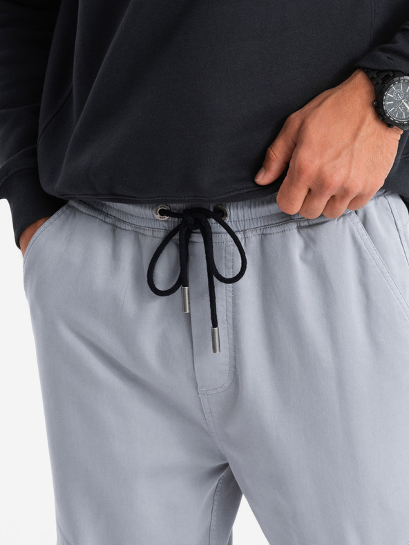 Ombre Clothing Herren Strick-Sweatpants mit Cargotaschen hellgrau Ombre Clothing