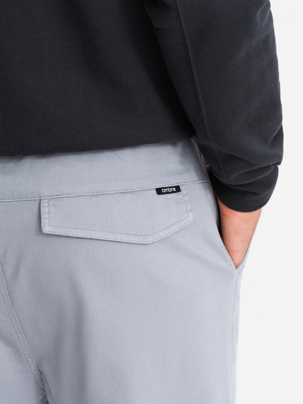 Ombre Clothing Herren Strick-Sweatpants mit Cargotaschen hellgrau Ombre Clothing