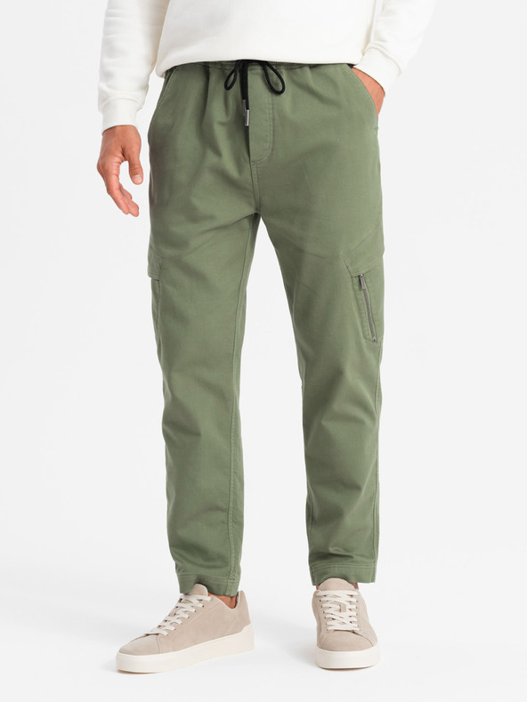 Ombre Clothing Herren Strick-Sweatpants mit Taschen oliv Ombre Clothing