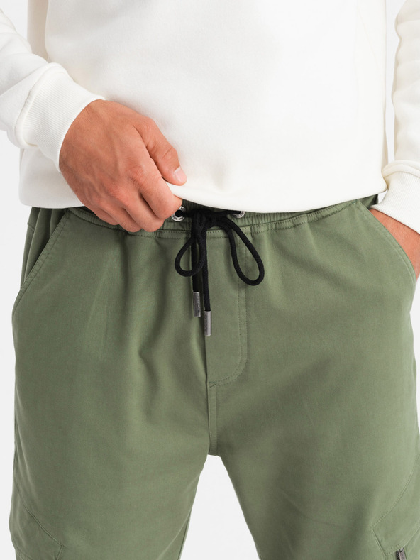 Ombre Clothing Herren Strick-Sweatpants mit Taschen oliv Ombre Clothing