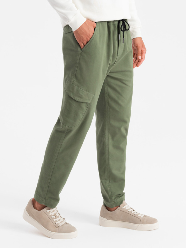 Ombre Clothing Herren Strick-Sweatpants mit Taschen oliv Ombre Clothing